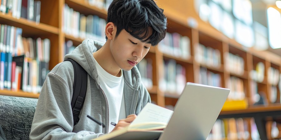 図書館で学ぶ日本の大学生のイメージ画像